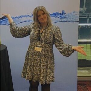 Floral Black and White Dress